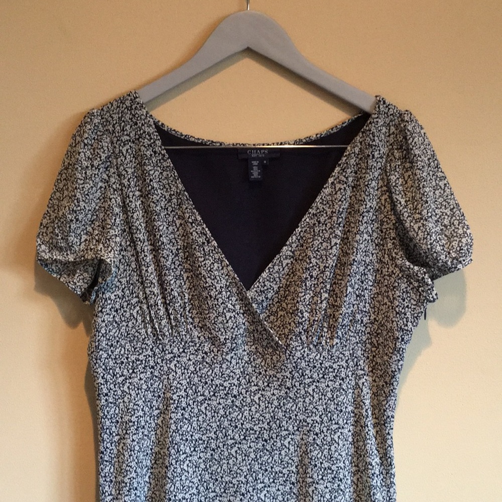Chaps Blue Floral Dress Size 16